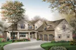 Bungalow House Plan Front Image - Olin Luxury Arts And Crafts Home 032D-0241 - Shop House Plans and More