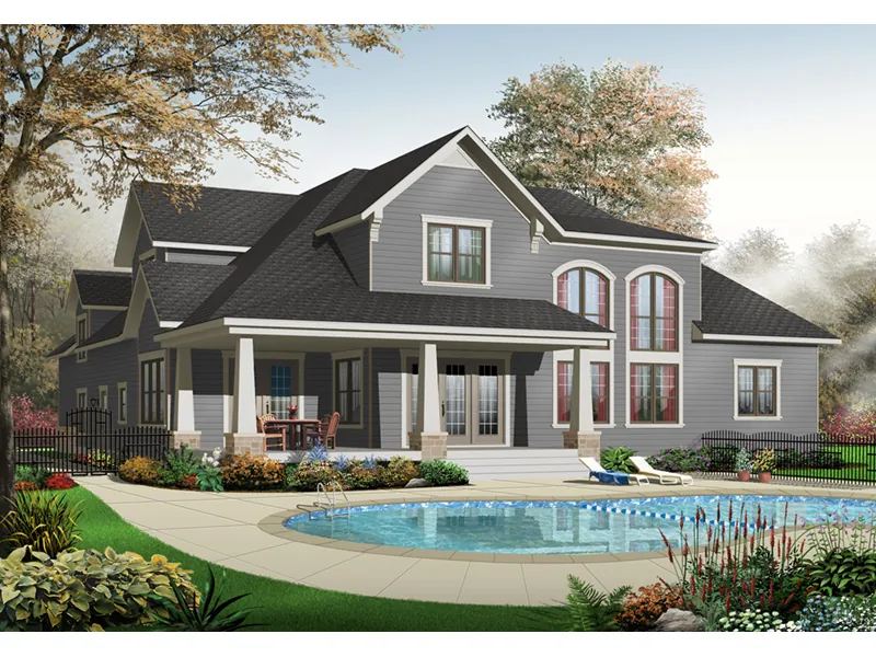 Traditional House Plan Front Photo 01 - Olin Luxury Arts And Crafts Home 032D-0241 - Shop House Plans and More
