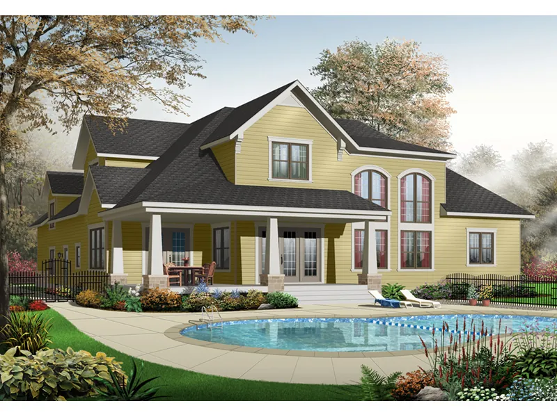 Traditional House Plan Front Photo 02 - Olin Luxury Arts And Crafts Home 032D-0241 - Shop House Plans and More