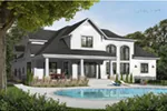 Traditional House Plan Rear Photo 01 - Olin Luxury Arts And Crafts Home 032D-0241 - Shop House Plans and More