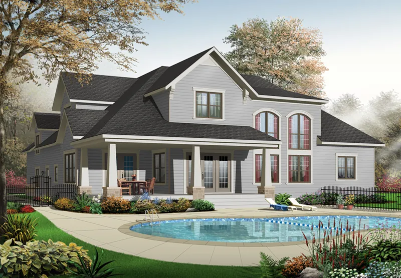 Bungalow House Plan Rear Photo 02 - Olin Luxury Arts And Crafts Home 032D-0241 - Shop House Plans and More