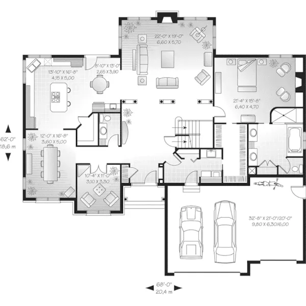 Tudor House Plan First Floor - Courtney Manor Luxury Home 032D-0242 - Search House Plans and More