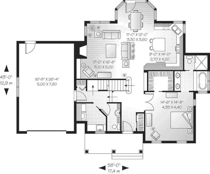 Traditional House Plan First Floor - Jackson Crest Traditional Home 032D-0244 - Search House Plans and More