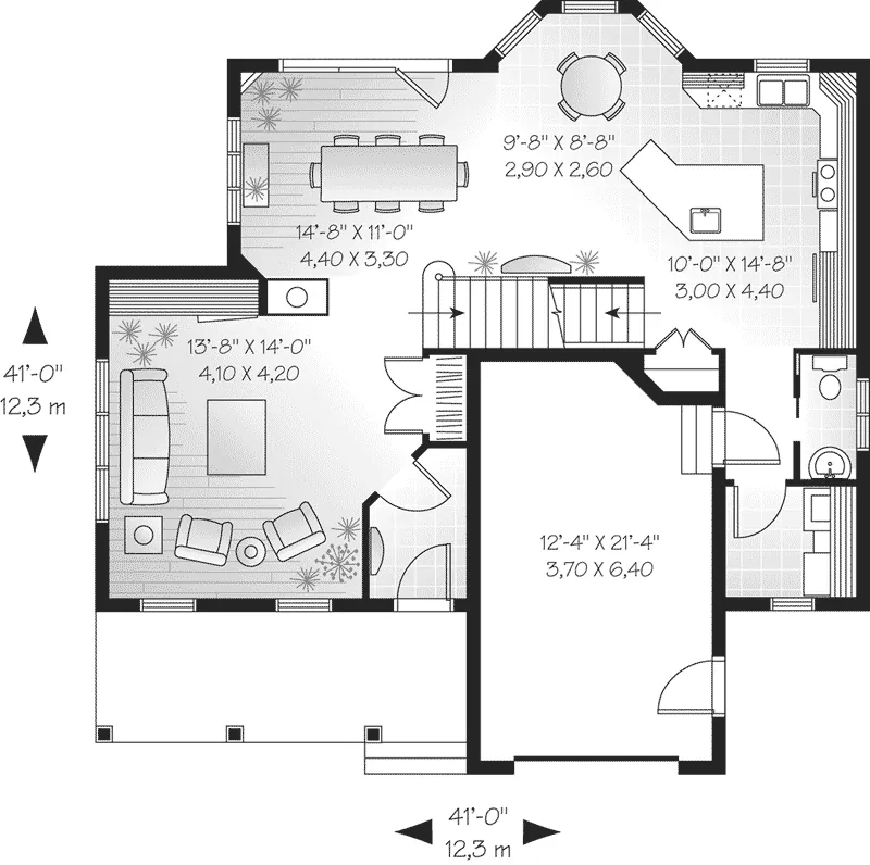 Neoclassical House Plan First Floor - Peachland Arts And Crafts Home 032D-0246 - Shop House Plans and More