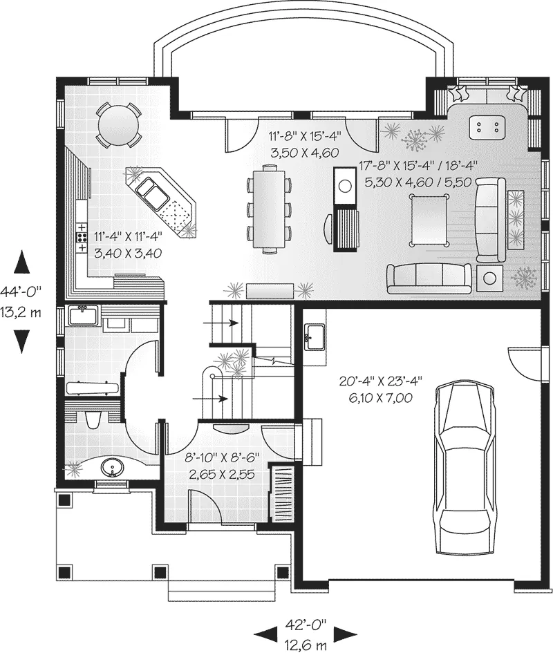 Country House Plan First Floor - Seven Springs European Home 032D-0250 - Shop House Plans and More