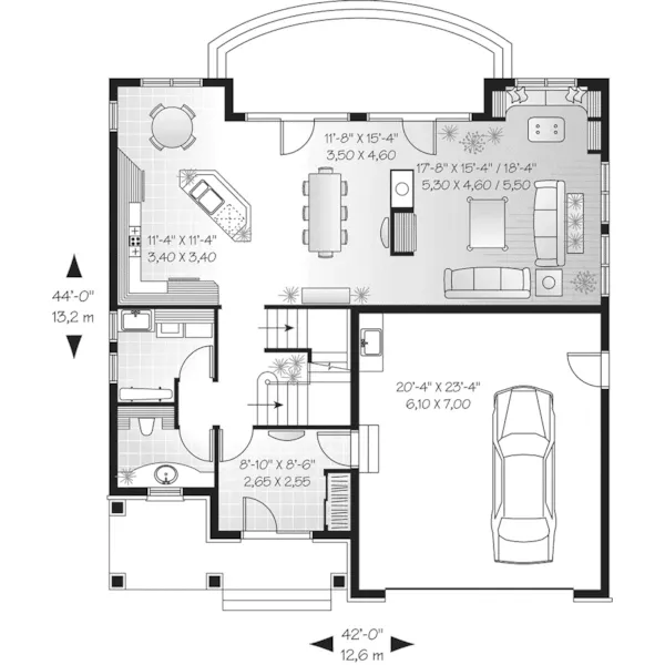 Modern House Plan First Floor - Seven Springs European Home 032D-0250 - Shop House Plans and More