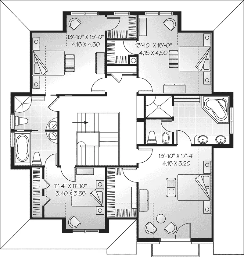 European House Plan Second Floor - Seven Springs European Home 032D-0250 - Shop House Plans and More