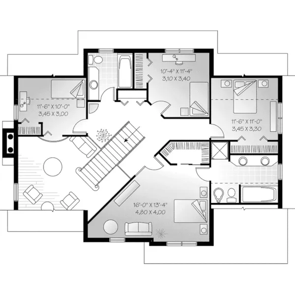 Second Floor - Albertson Traditional Home 032D-0251 - Search House Plans and More