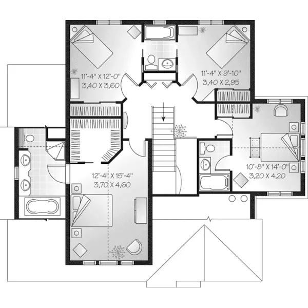 Contemporary House Plan Second Floor - Wallace Crest Traditional Home 032D-0252 - Shop House Plans and More