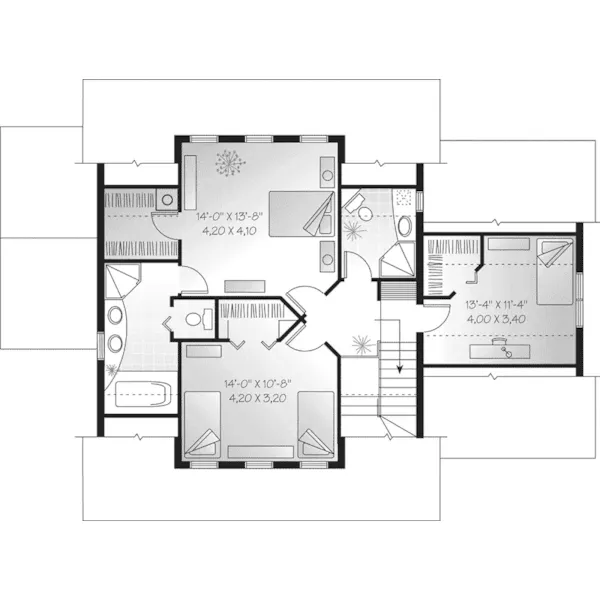 Colonial House Plan Second Floor - Laurel Creek Country Style Home 032D-0254 - Shop House Plans and More