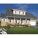 Country Home With Three-Windowed Dormer