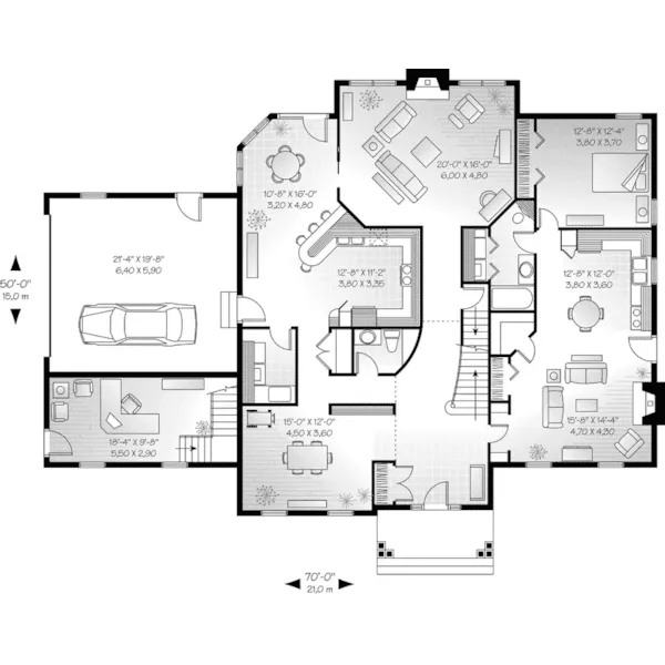 Traditional House Plan First Floor - Ansonville Park Luxury Home 032D-0255 - Search House Plans and More