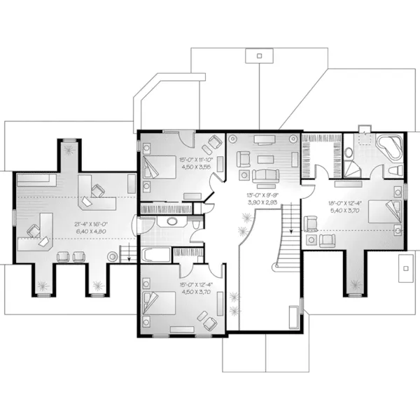 Traditional House Plan Second Floor - Ansonville Park Luxury Home 032D-0255 - Search House Plans and More