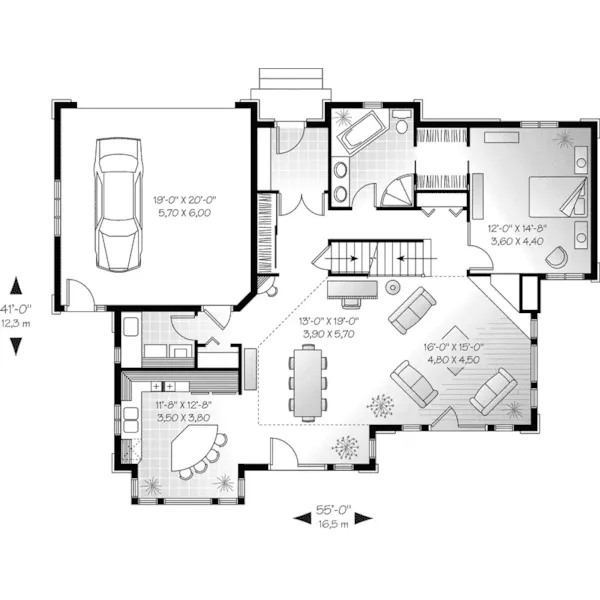 First Floor - Scotch Ridge French Country Home 032D-0261 - Shop House Plans and More