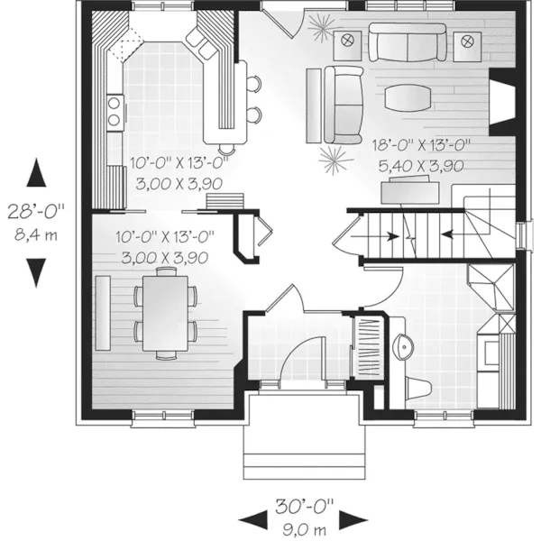 Colonial House Plan First Floor - Geyer Hill Country French Home 032D-0276 - Search House Plans and More