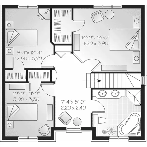 Colonial House Plan Second Floor - Geyer Hill Country French Home 032D-0276 - Search House Plans and More