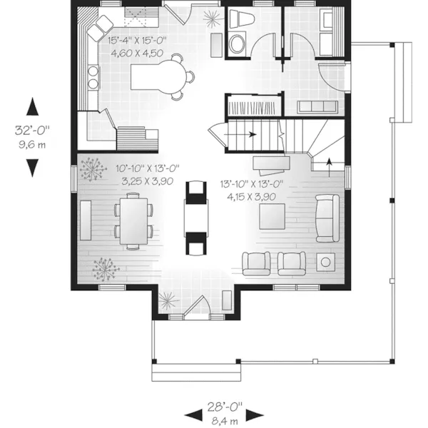 Southern House Plan First Floor - Hartsgrove Country Farmhouse 032D-0280 - Search House Plans and More