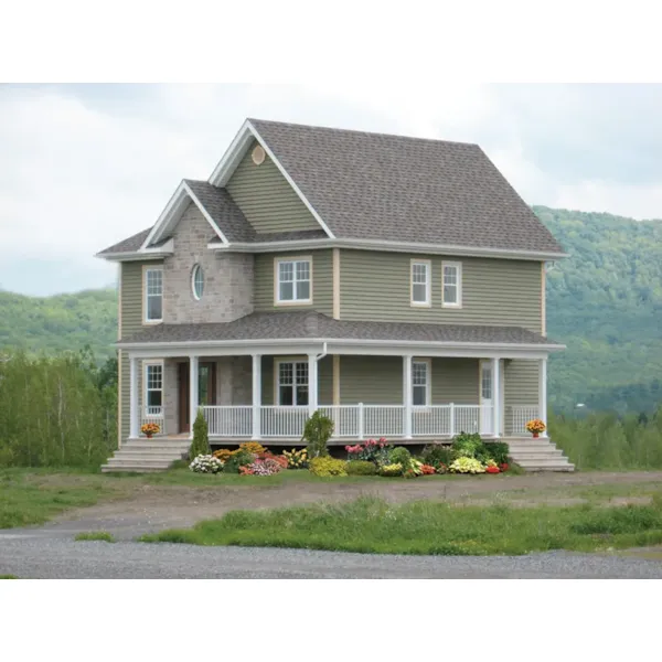 Two-Story Country Farmhouse With Matching Detached Garage