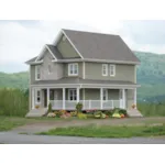 Two-Story Country Farmhouse With Matching Detached Garage