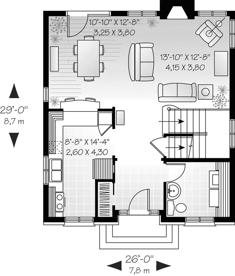 Modern House Plan First Floor - Brinkhaven European Home 032D-0285 - Search House Plans and More