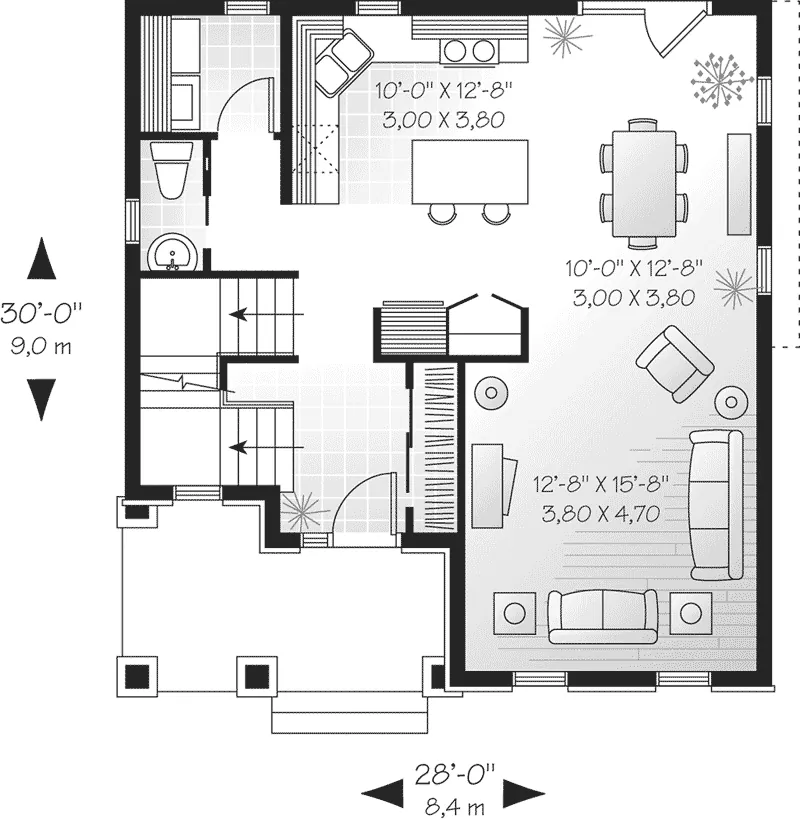 Southern House Plan First Floor - Barrs Mill Narrow Lot Home 032D-0287 - Search House Plans and More