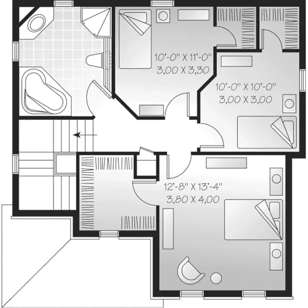 Country House Plan Second Floor - Barrs Mill Narrow Lot Home 032D-0287 - Search House Plans and More