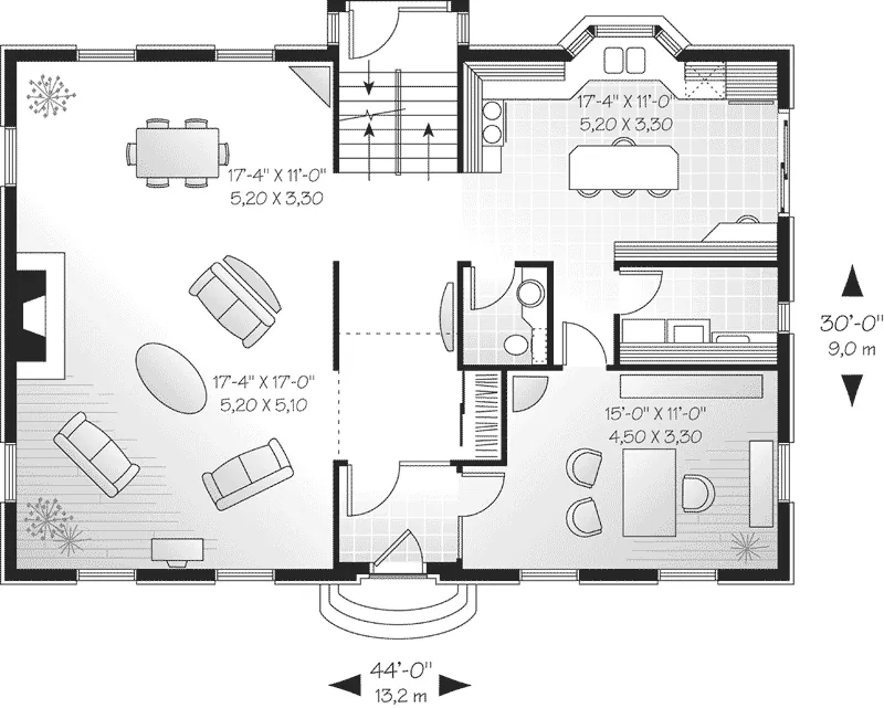 Early American House Plan First Floor - Durbin Colonial Home 032D-0288 - Search House Plans and More