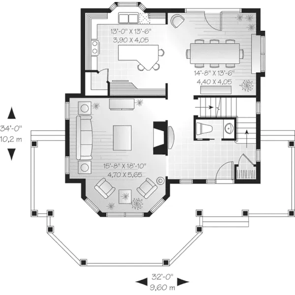 Country House Plan First Floor - Glenmont Farm Country Home 032D-0289 - Search House Plans and More