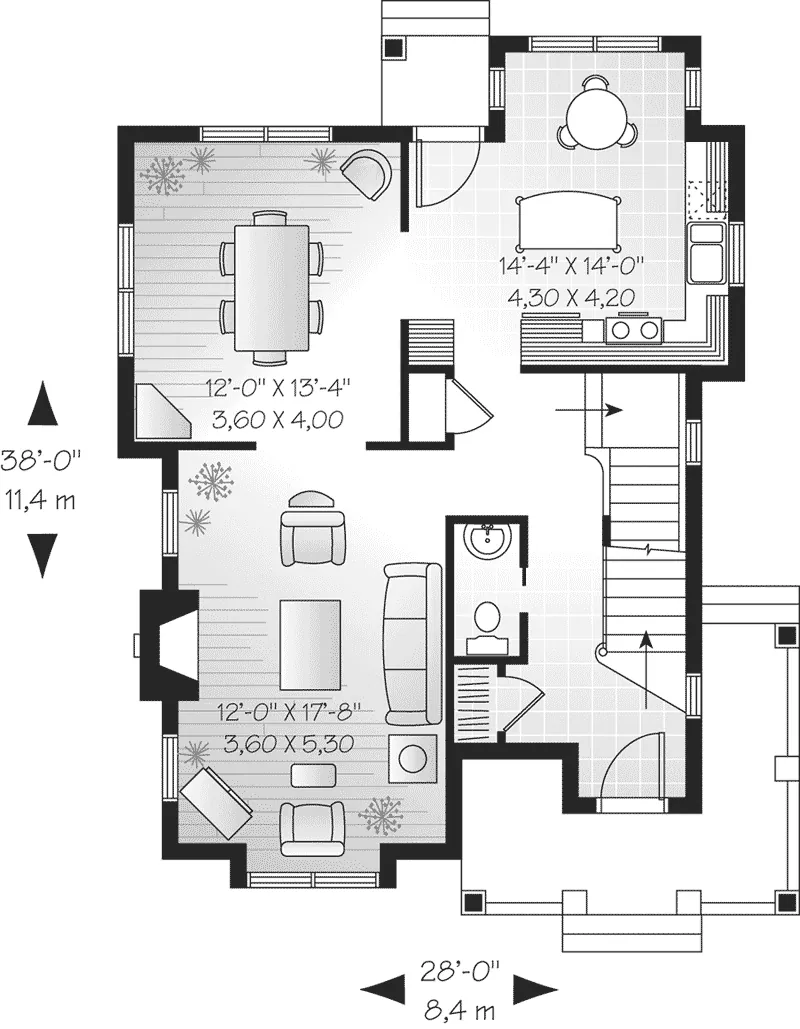 Farmhouse Plan First Floor - Williston Creek Country Home 032D-0290 - Shop House Plans and More