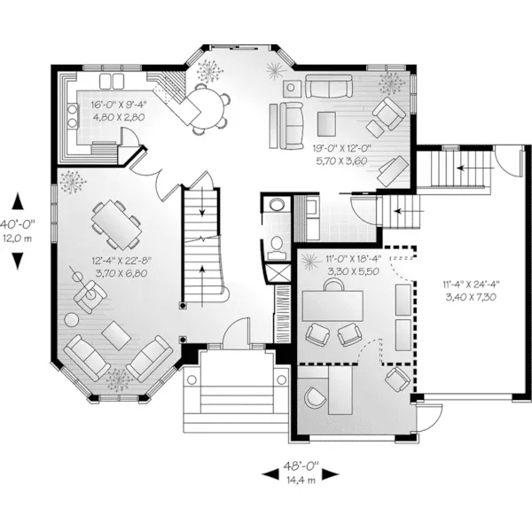 European House Plan First Floor - Jackson Creek Victorian Home 032D-0298 - Search House Plans and More