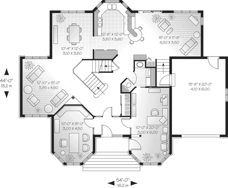Traditional House Plan First Floor - Briarcreek Traditional Home 032D-0299 - Search House Plans and More