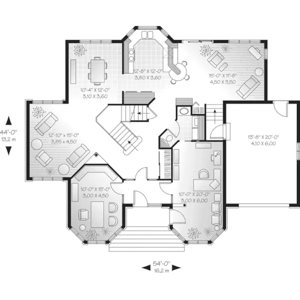 European House Plan First Floor - Briarcreek Traditional Home 032D-0299 - Search House Plans and More