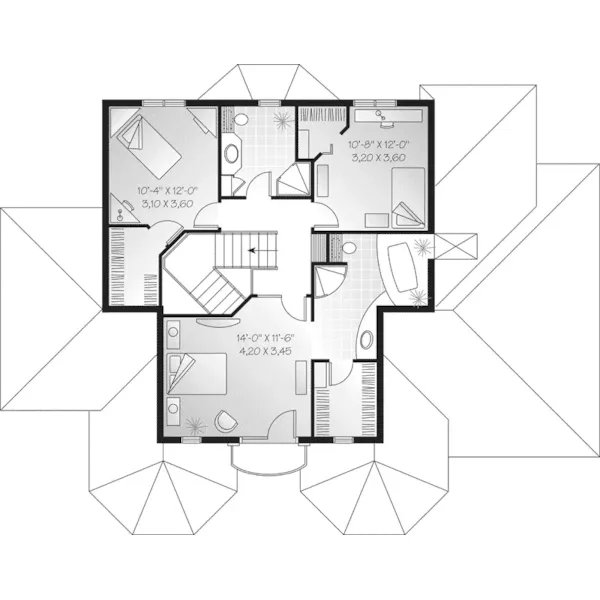 European House Plan Second Floor - Briarcreek Traditional Home 032D-0299 - Search House Plans and More