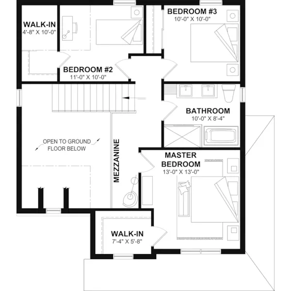 Contemporary House Plan Second Floor - Fincastle Traditional Home 032D-0309 - Search House Plans and More