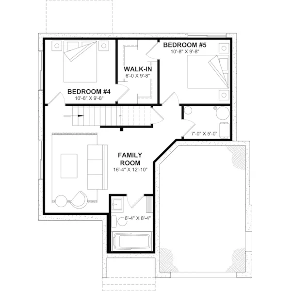 Contemporary House Plan Lower Level Floor - Fincastle Traditional Home 032D-0309 - Search House Plans and More