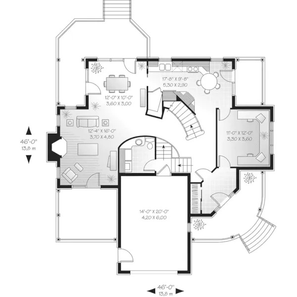 Craftsman House Plan First Floor - Roxabelle Victorian Home 032D-0319 - Shop House Plans and More