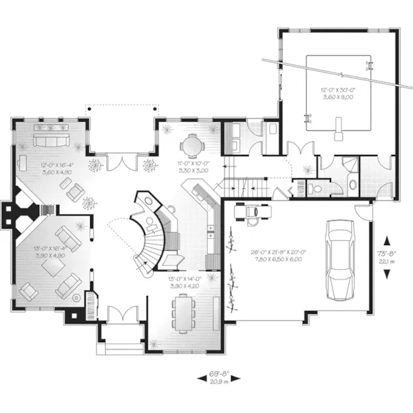 Traditional House Plan First Floor - Eagle Crest Traditional Home 032D-0320 - Search House Plans and More