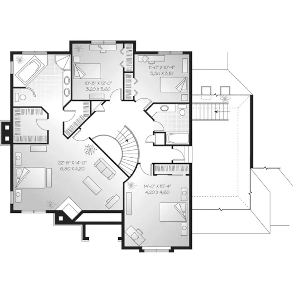 Traditional House Plan Second Floor - Eagle Crest Traditional Home 032D-0320 - Search House Plans and More