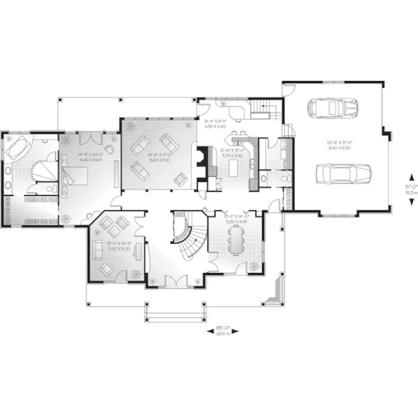 European House Plan First Floor - Malaga Place Luxury Home 032D-0323 - Shop House Plans and More