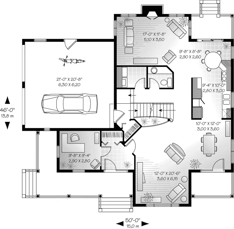 First Floor - Alfred Country Farmhouse 032D-0341 - Search House Plans and More