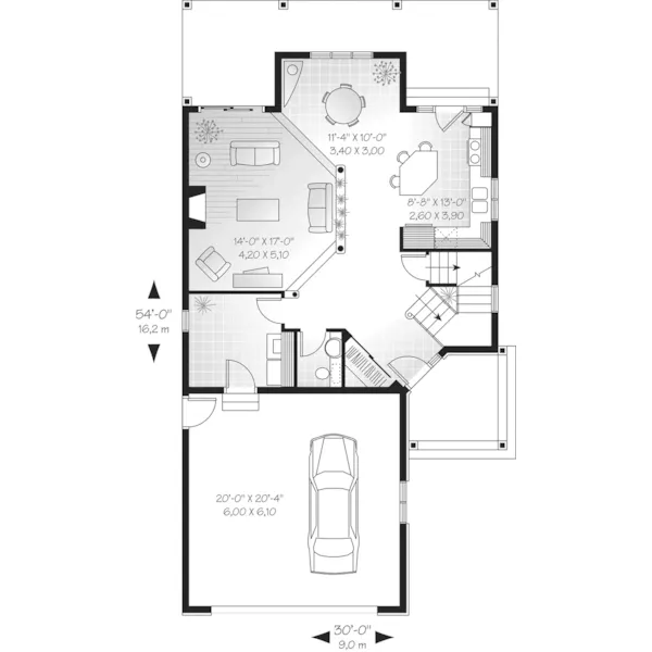 Traditional House Plan First Floor - Pomeroy Park Traditional Home 032D-0342 - Shop House Plans and More