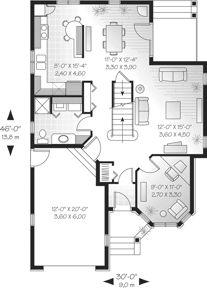 Country House Plan First Floor - Minerva Bay Traditional Home 032D-0344 - Shop House Plans and More