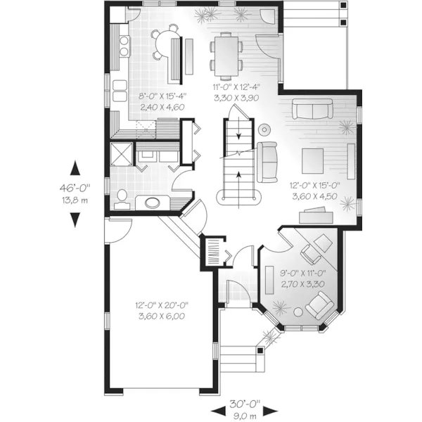 Traditional House Plan First Floor - Minerva Bay Traditional Home 032D-0344 - Shop House Plans and More