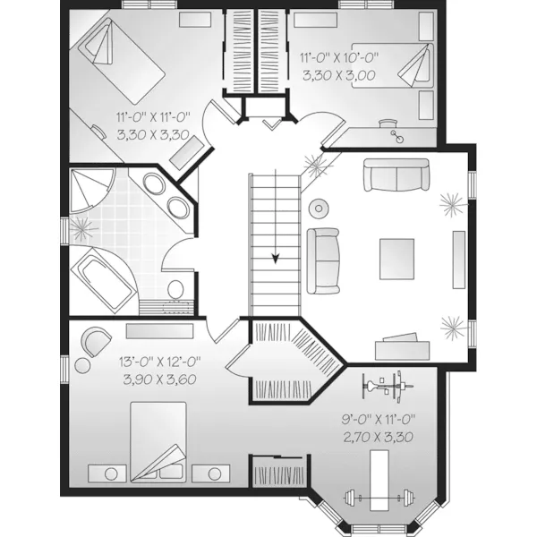 Traditional House Plan Second Floor - Minerva Bay Traditional Home 032D-0344 - Shop House Plans and More