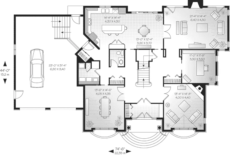 Traditional House Plan First Floor - Riverlea Luxury Home 032D-0346 - Shop House Plans and More