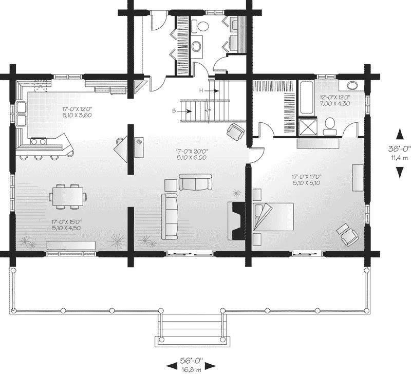 Rustic House Plan First Floor - Spencer Hill Luxury Log Home 032D-0352 - Shop House Plans and More