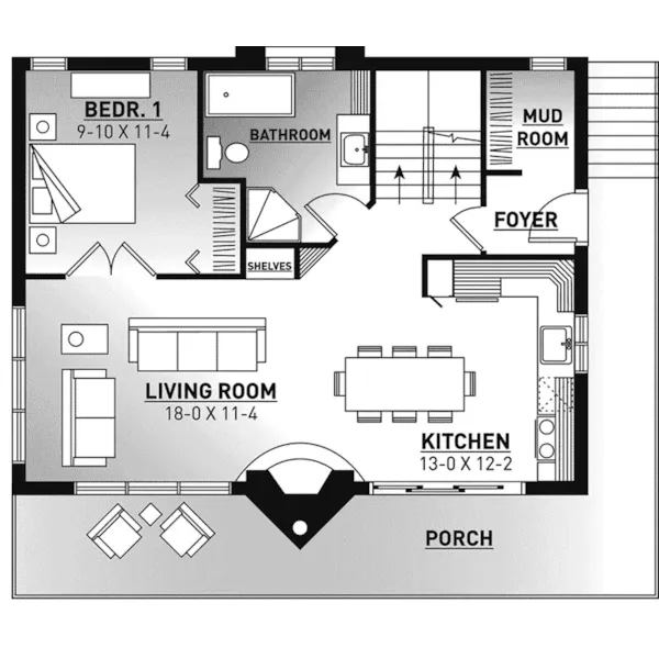 Modern House Plan First Floor - Winton Woods A-Frame Home 032D-0353 - Shop House Plans and More