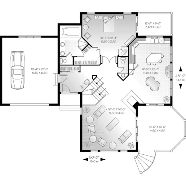 Southern House Plan First Floor - Epworth Heights Country Home 032D-0356 - Search House Plans and More