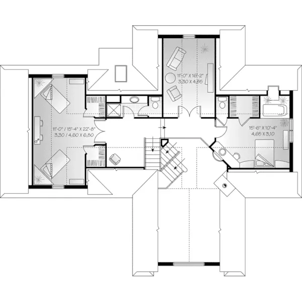 Southern House Plan Second Floor - Epworth Heights Country Home 032D-0356 - Search House Plans and More