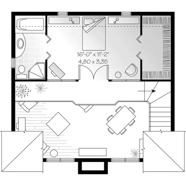 Waterfront House Plan Second Floor - Wildbrook Lake Home 032D-0358 - Shop House Plans and More